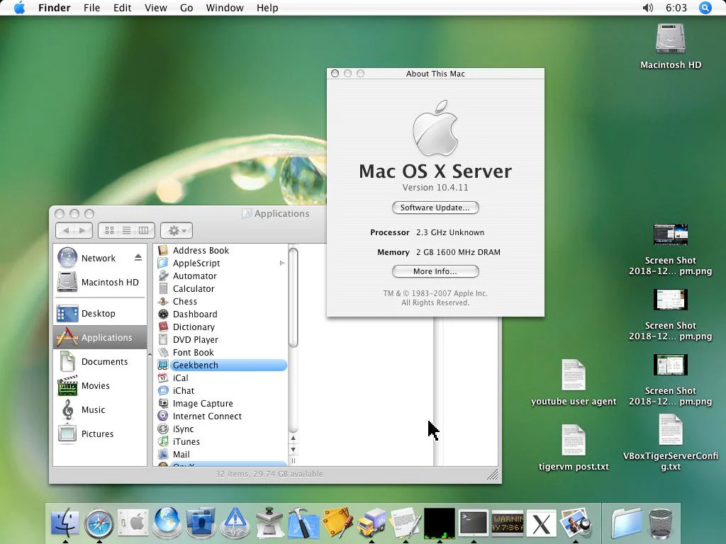 Tela inicial do Mac OS